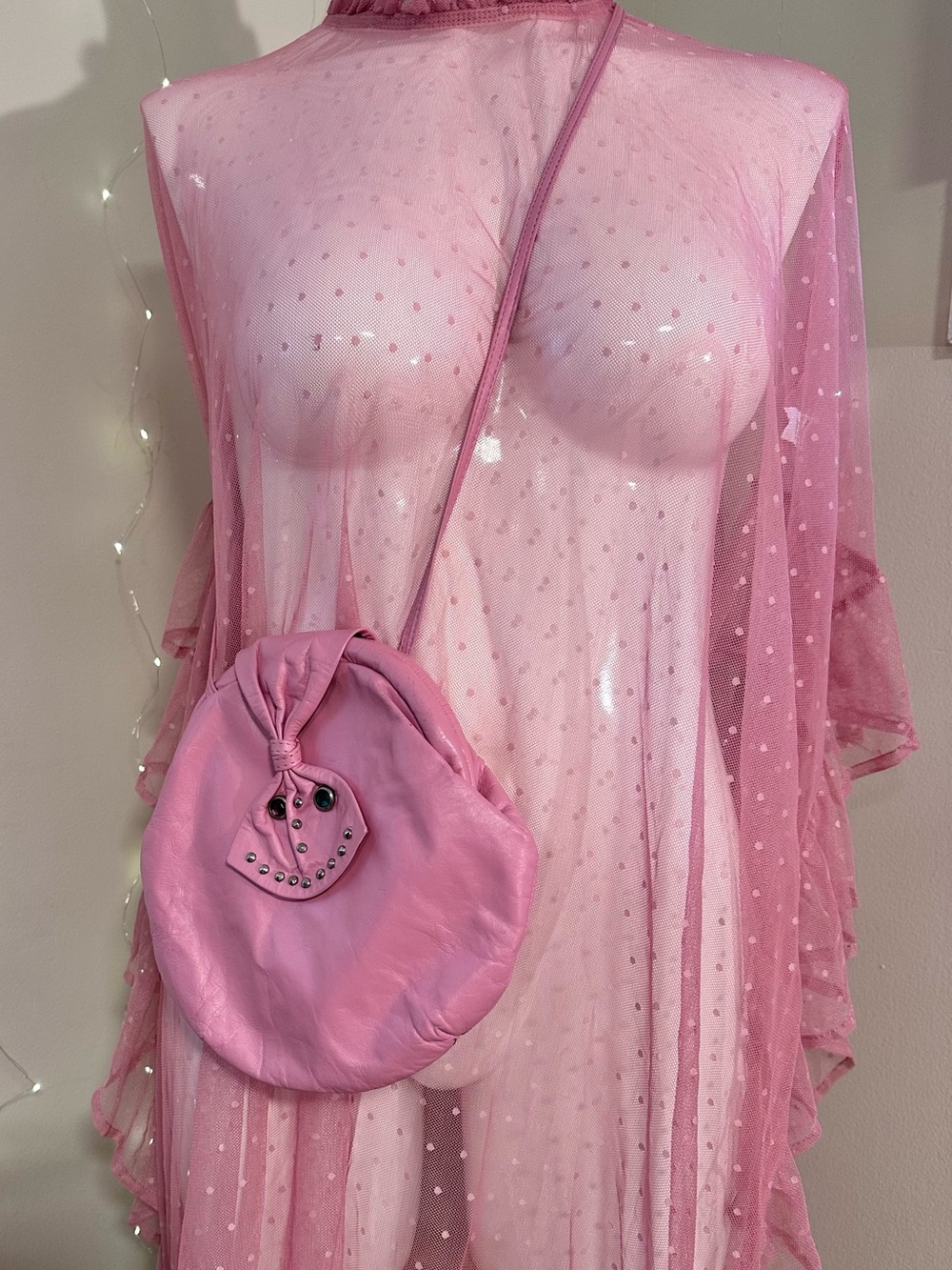 Vintage Pink Leather Bag